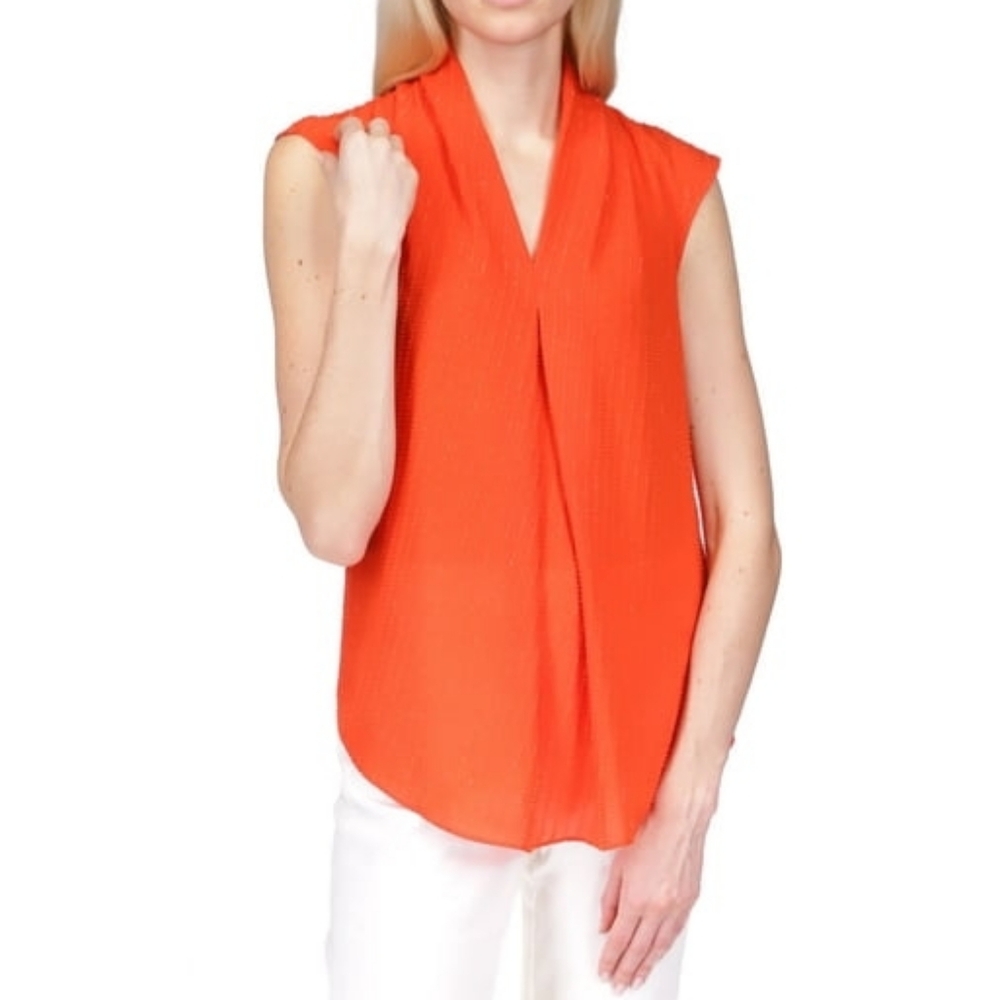 Michael Kors pinstripe crepe pleated top
